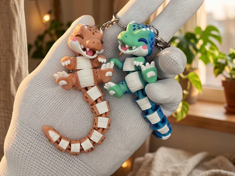 FREE - Fluffy Tails Cute Baby T-Rex Dinosaur - Toy, Keychain