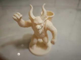 Red Furry Krampus with Backpack Christmas Figure