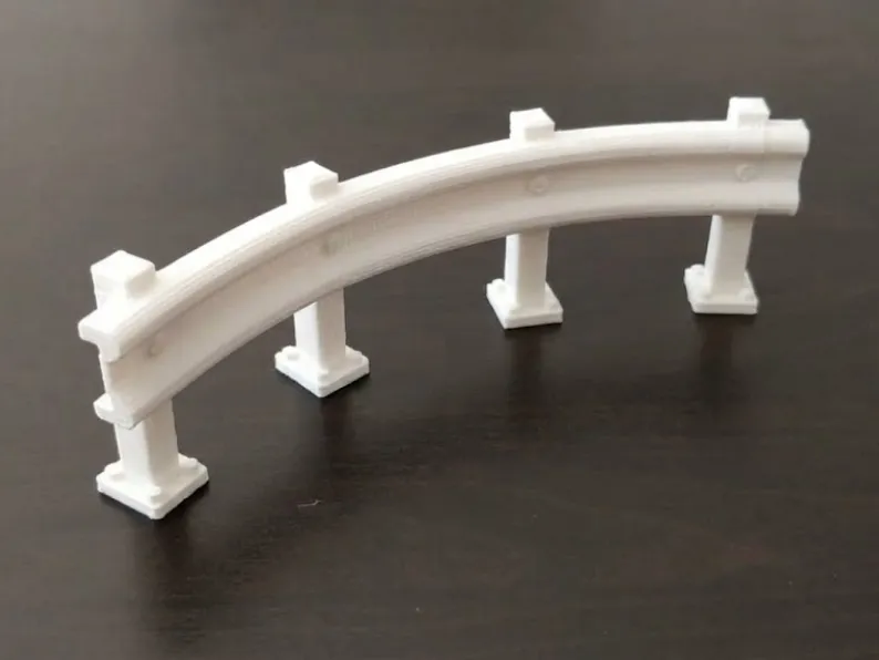 Curved Road Guardrail - Safety Barrier 1:32