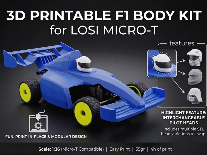 Micro F1 Body Kit for Losi Micro-T – Swap Your Style!