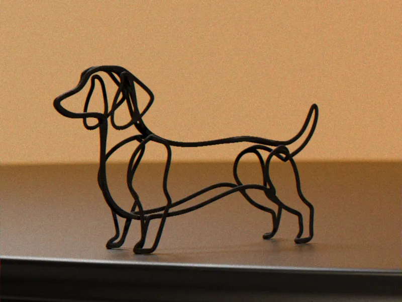 The Wired Dachshund | Minimalist Wireframe Sculpture