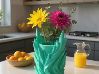 Flame Leaf Planter with Flowing