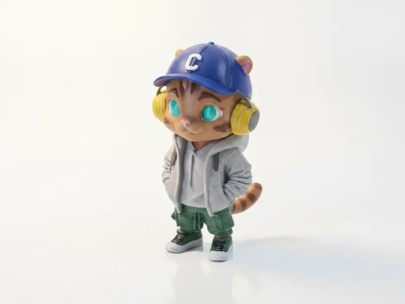 Figurine d'ourson cool, animal, imprimable en 3D