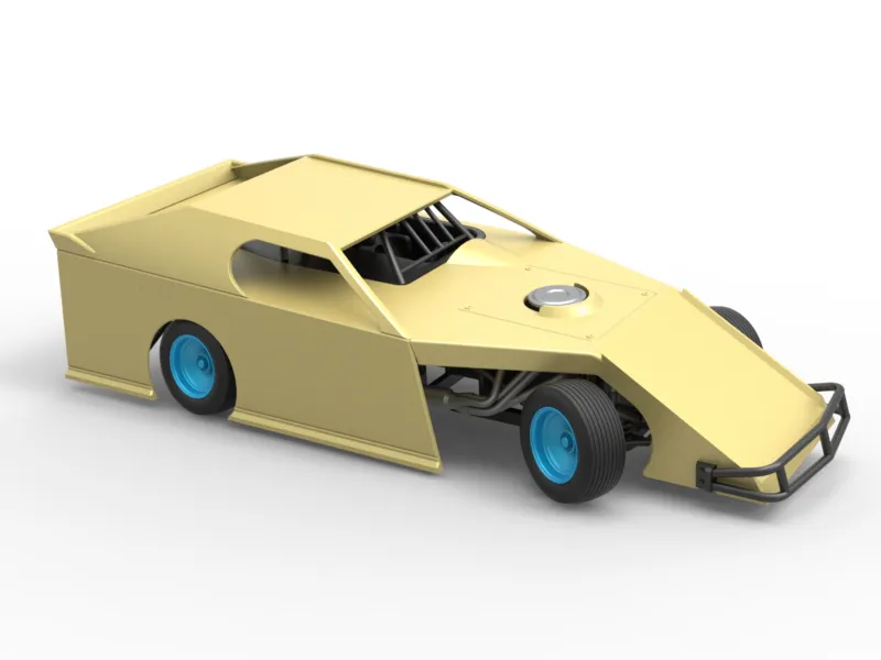 Mașină stock car Dirt Modified în viraj, scară 1:25