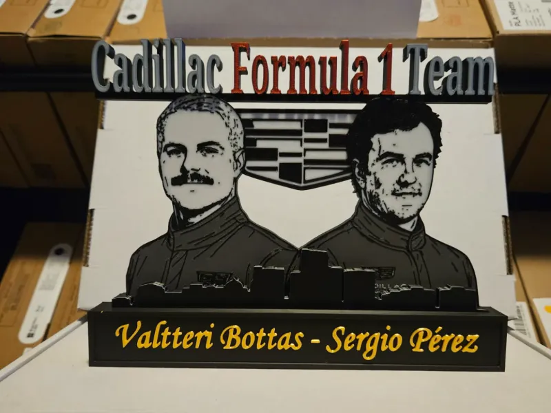 Caddilac f1 team Bottas and Perez display