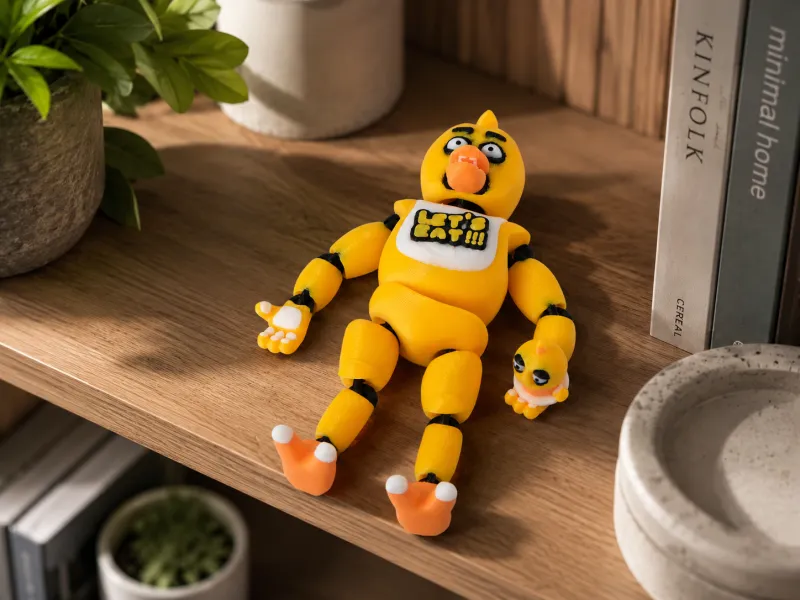 Chica Inspired Flexi Toy -FNAF Articulated Figurine