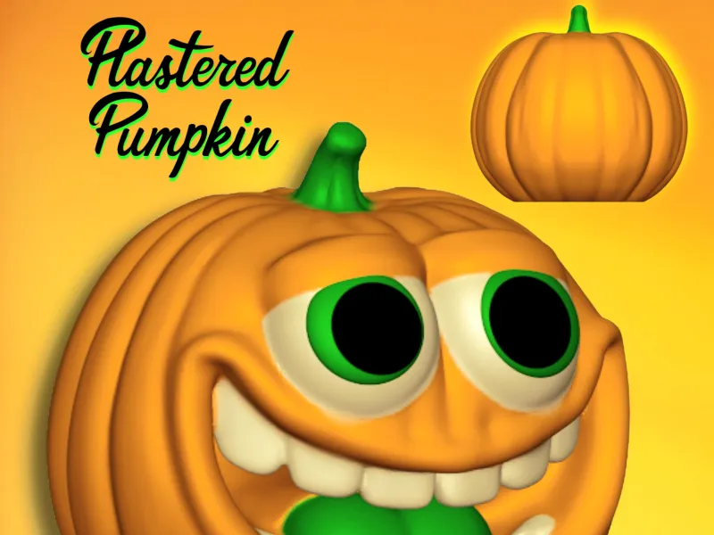 Plastered Pumpkin Figurine Funny Holiday Veggie Decor