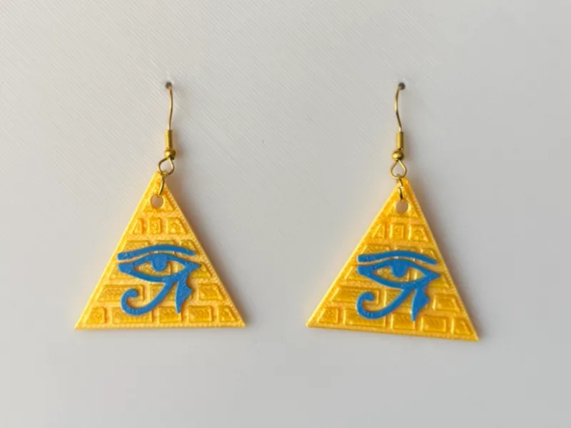 OHRRING ÄGYPTEN PYRAMIDE AUGE DES HORUS AROS