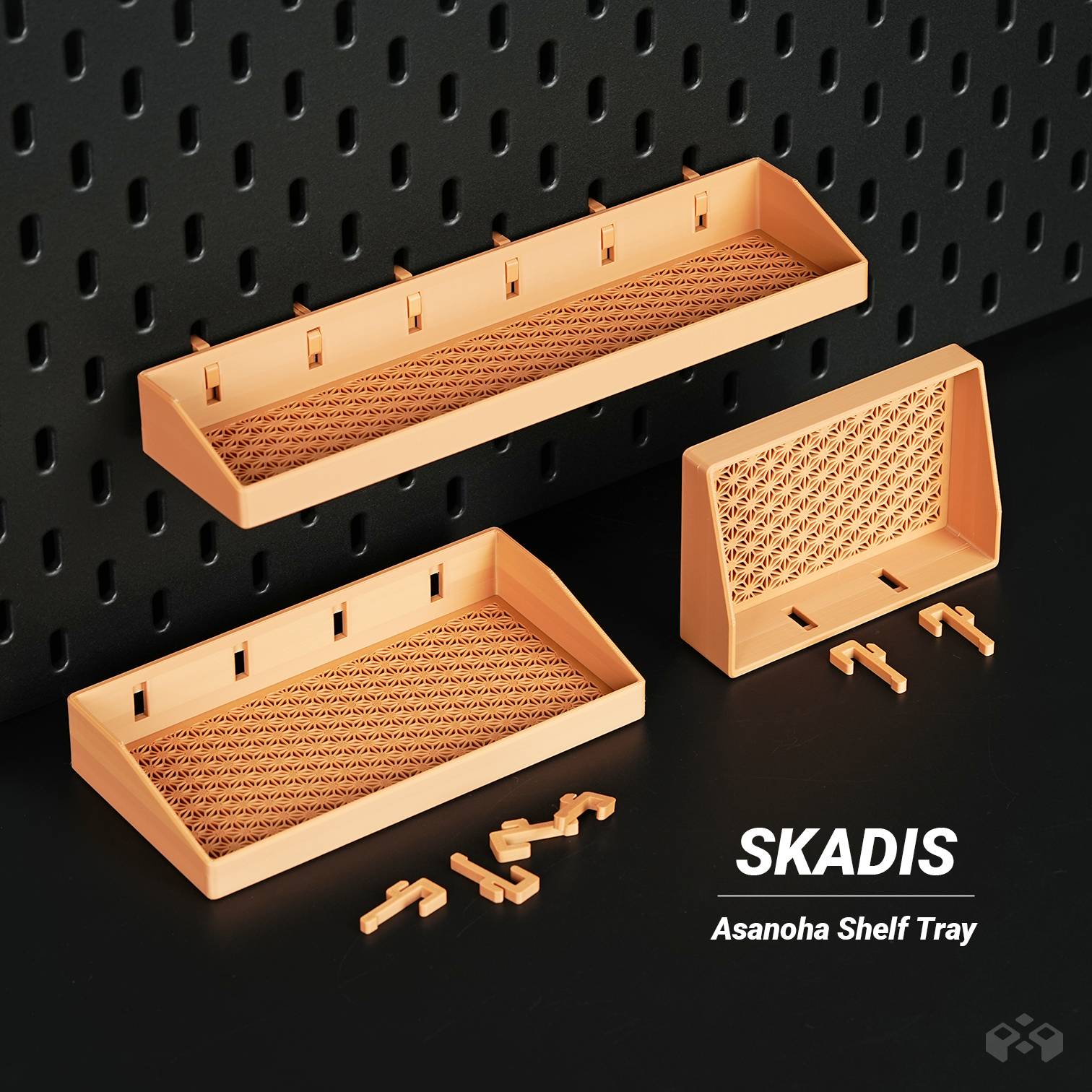 Home print settings: Skadis Shelf Tray - Asanoha Pegboard Organizer.3mf