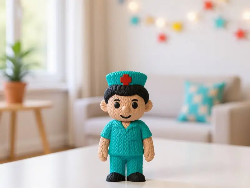 Cute Nurse Boy – Knitted – Crochet
