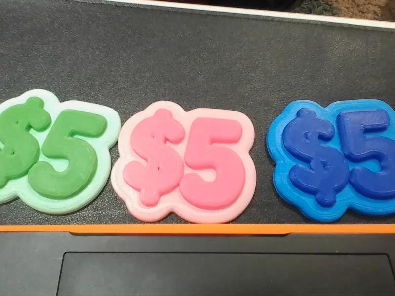 Etiqueta de precio de $5