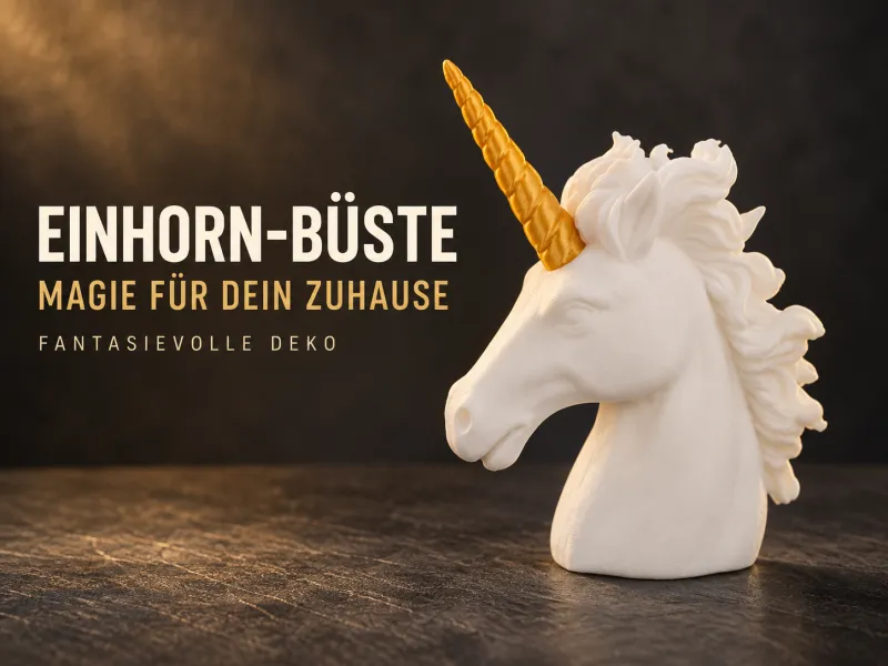 Busto di unicorno con criniera ondulata