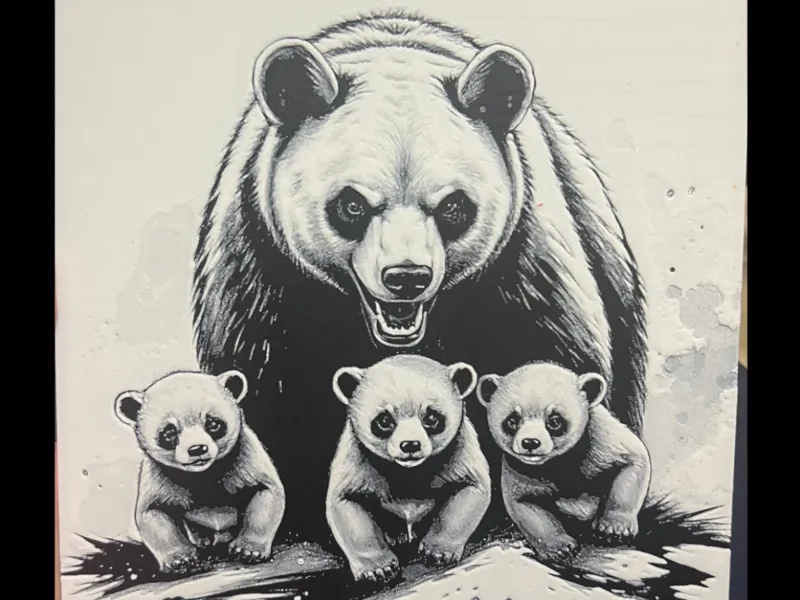 Bear & Cubs v4 Hueforge 200x200