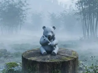 Happy Panda eating