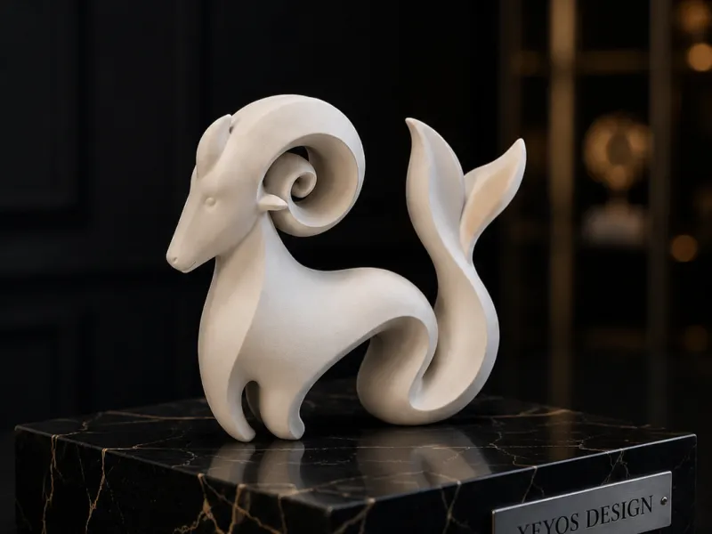 Abstract Zodiac Capricorn Statue