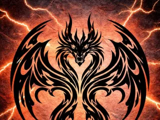 Tribal Black-Red Drake - Hueforge