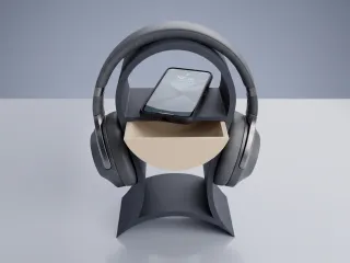 Minimalist Headphone Stand - Phone Holder & Storage Drawer