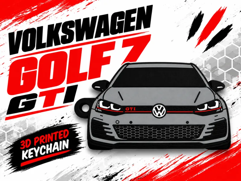 フォルクスワーゲン ゴルフ7 GTI 3Dプリント キーチェーン