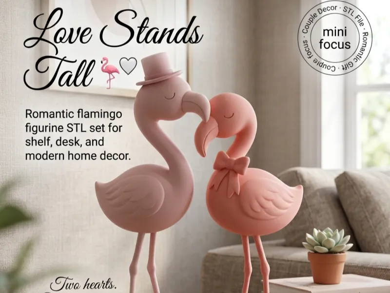Coppia di Fenicotteri Romantici – Coppia d'Amore