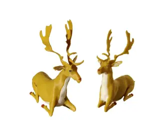 Fallow Deer 2 Figurine Poses; Resting & Bedding