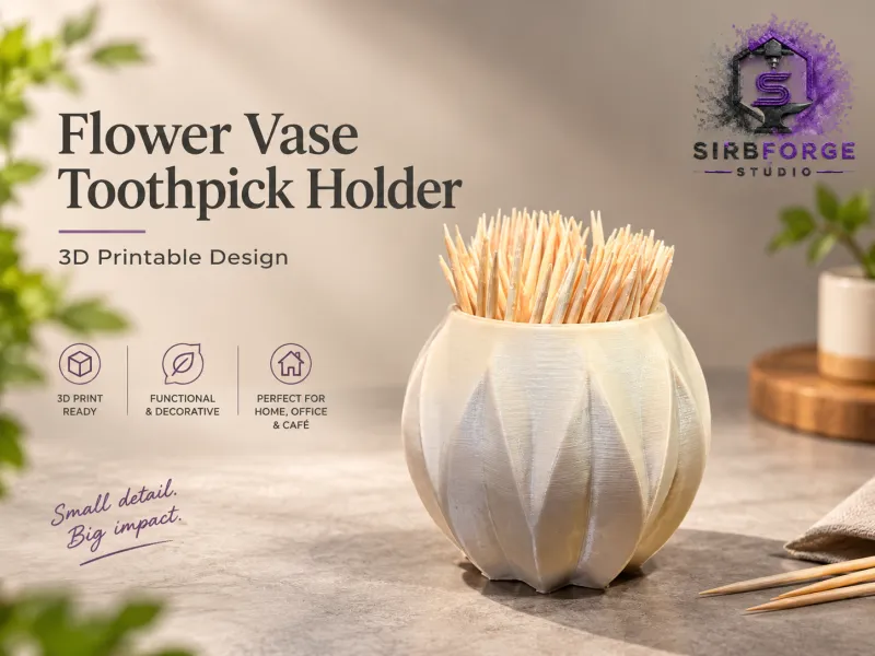 🌸 Flower Vase Toothpick Holder 🌸