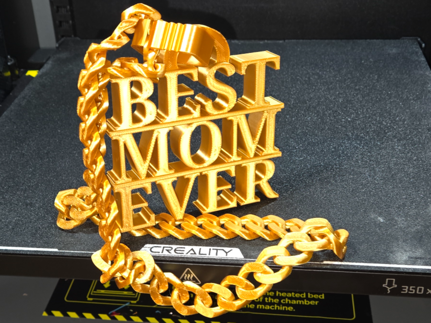 3D Printer Files | 3MF File | BEST MOM EVER BLING GOLD CHAIN & PENDANT SUPERSTAR AWARD