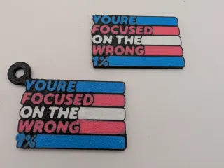 Trans Pride -  1 Percent Keychain and Magnet