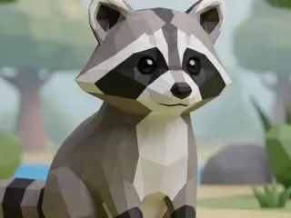 Mapache Low Poly