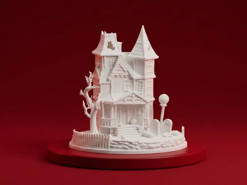 Spookachtig Victoriaans Huis Halloween Diorama