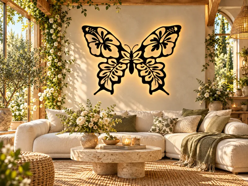 WallArt Flower Butterfly 001