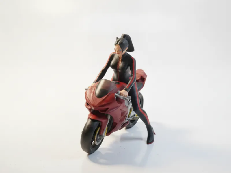 Biker Babe Figurine Female Figure 3D Printable