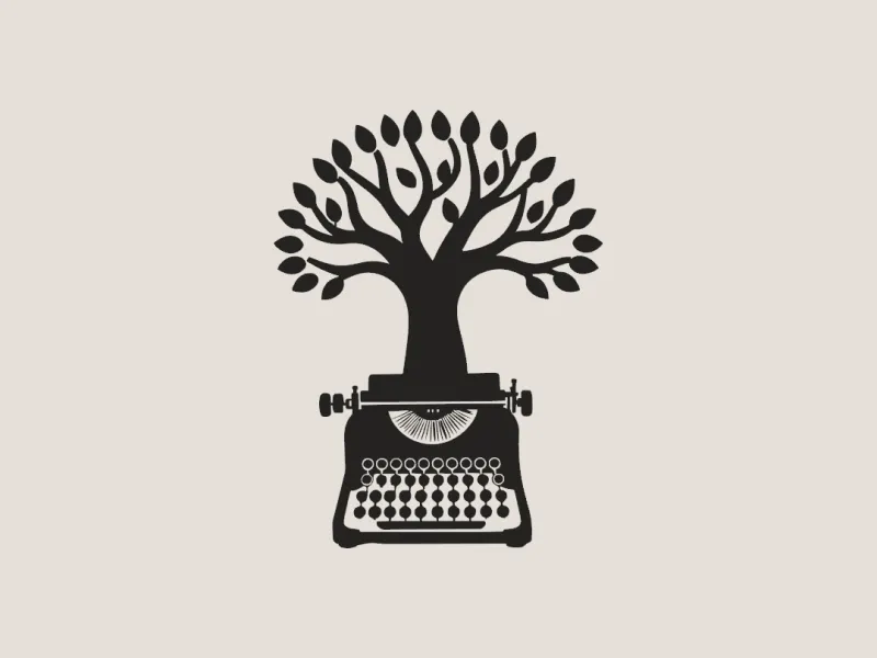 Press Freedom: Typewriter Tree Wall Art
