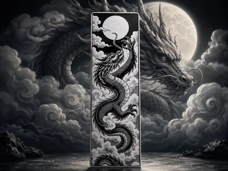 Moonlit Eastern Dragon Bookmark - No AMS Required