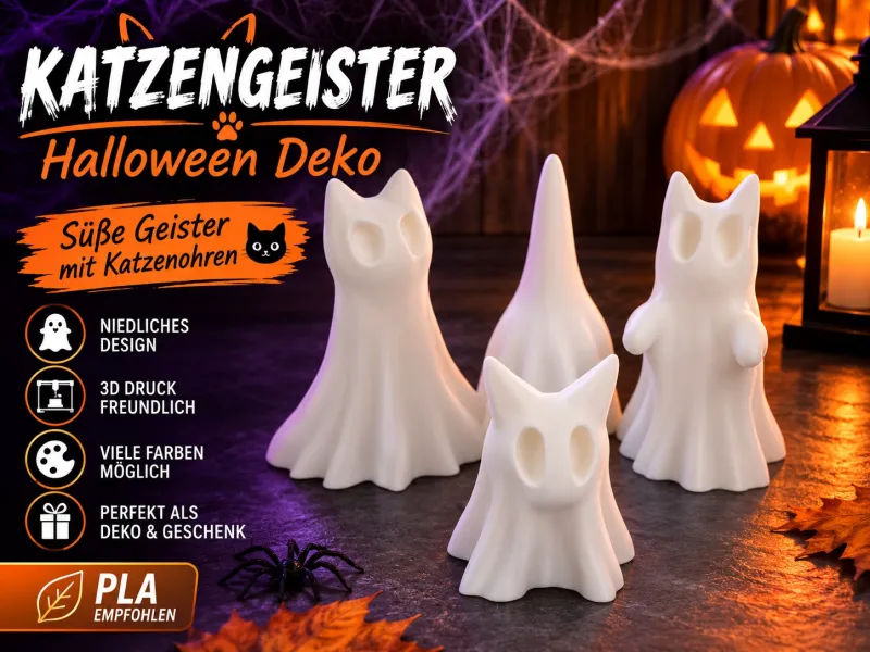 👻 Katzengeist – Halloween Dekofigur