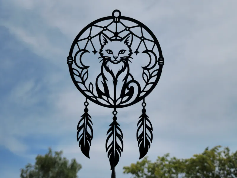 Mystic Cat Dreamcatcher Wall Art