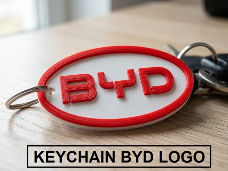 Portachiavi Logo BYD 3D | Accessorio per Chiavi Auto