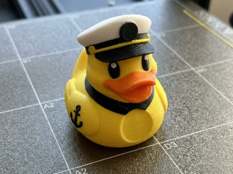 Colored duck with medalion hole