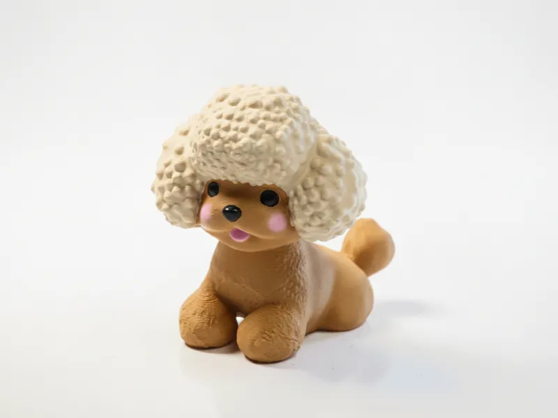 可愛いプードルの犬のフィギュア 動物 3Dプリント可能