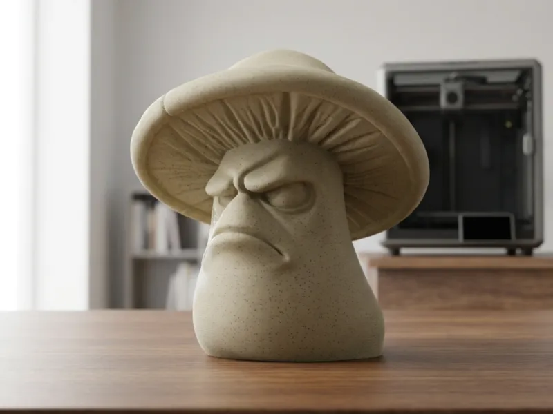 Grumpy Mushroom Figurine