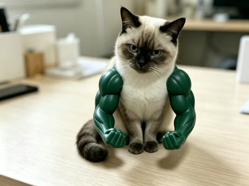 猫咪浩克手臂-浩克喵喵-绿巨人·宠物浩克手臂