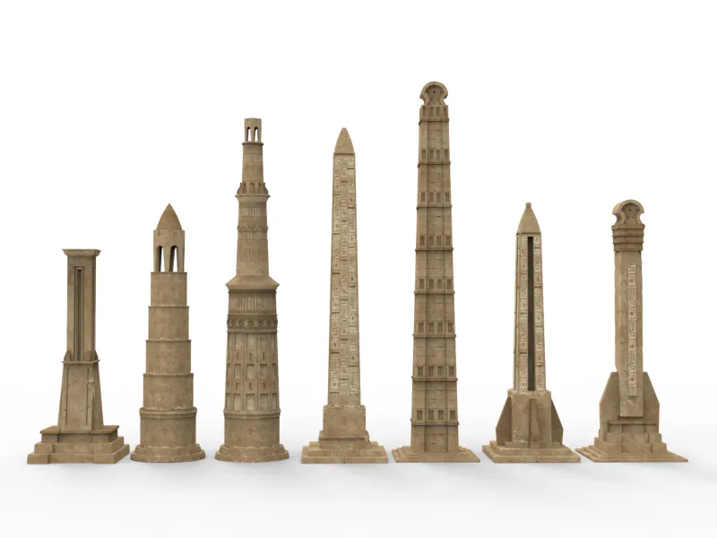 Ancient Egyptian Obelisks Collection – 7 Historical Obelisk