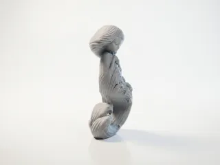Wave Girl Flowing Sculpture Female Figure 3D Printable