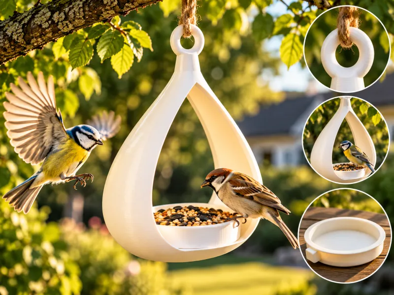 Mangiatoia per uccelli sospesa - aperta - elegante