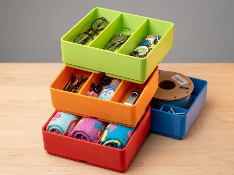 Casier Empilable 3 Emplacements | Chaussettes | Sous-vêtements | Lunettes | Clés