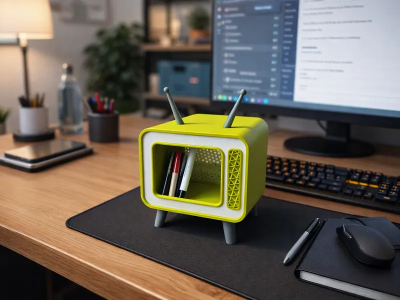 Cool bureau-organizer voor al je pennen en opslag, Oude TV!
