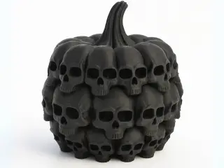 SKELETON HEAD PUMPKIN / HALLOWEEN DECOR