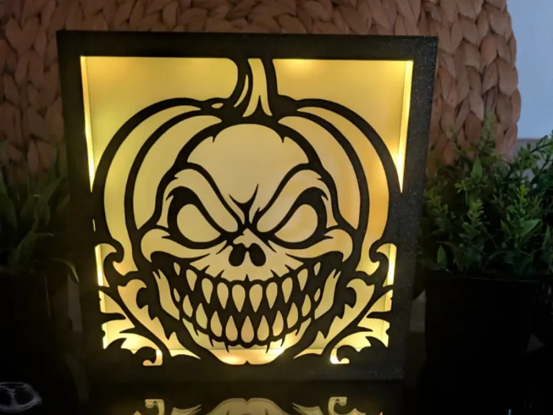 Creepy Pumpkin Skull - Modular Lightbox Insert  Panel
