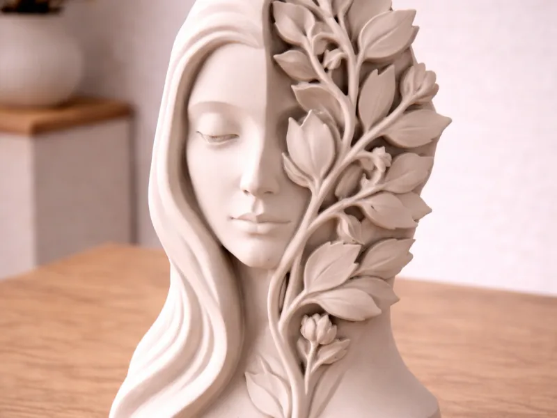 Botanische gezichtssculptuur