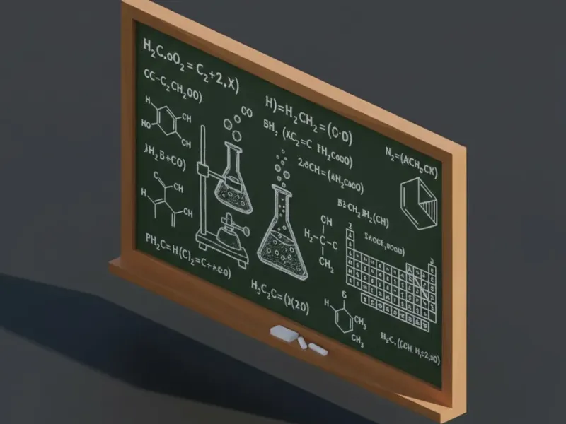 Quadro Negro de Química Low Poly