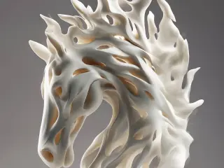 Horse head abstract sculpture